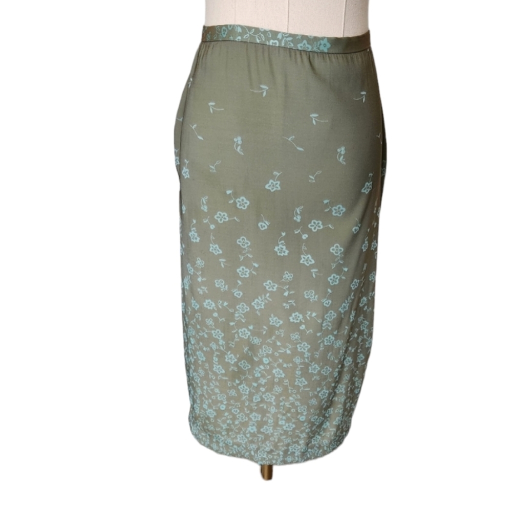 David Bitton Turquoise flower skirt - Size 8